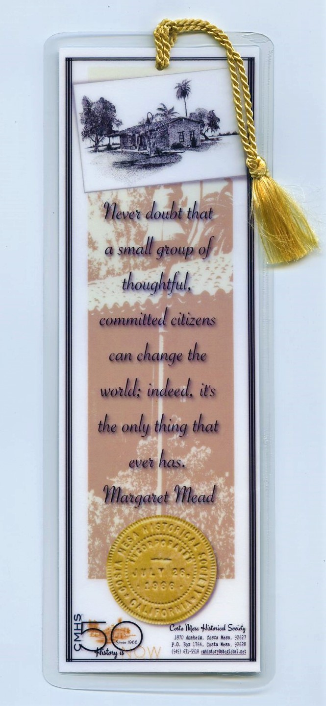 Costa Mesa Historical Society Bookmark