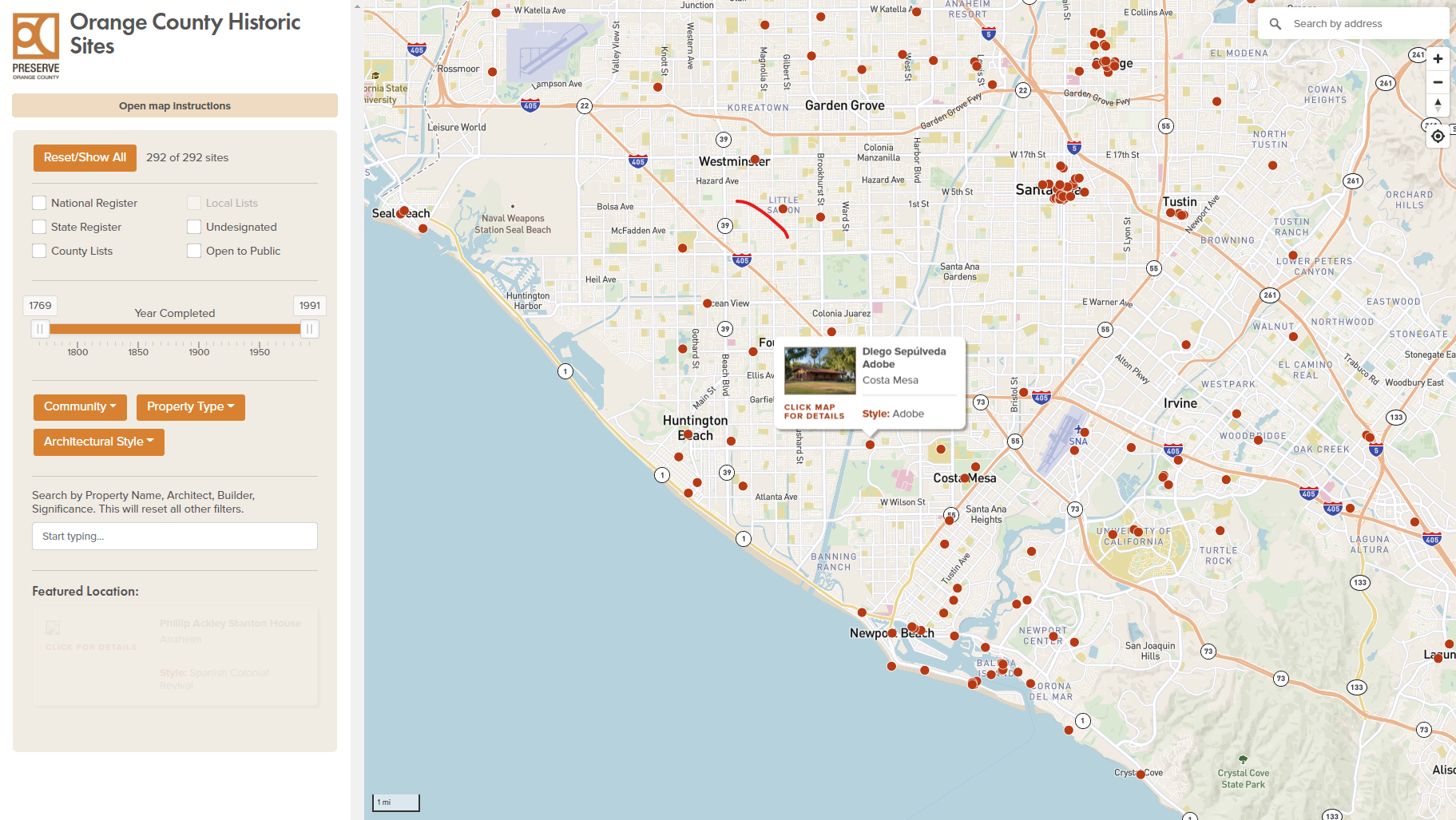 You are currently viewing Interactive Map Featuring Orange County Historic Sites