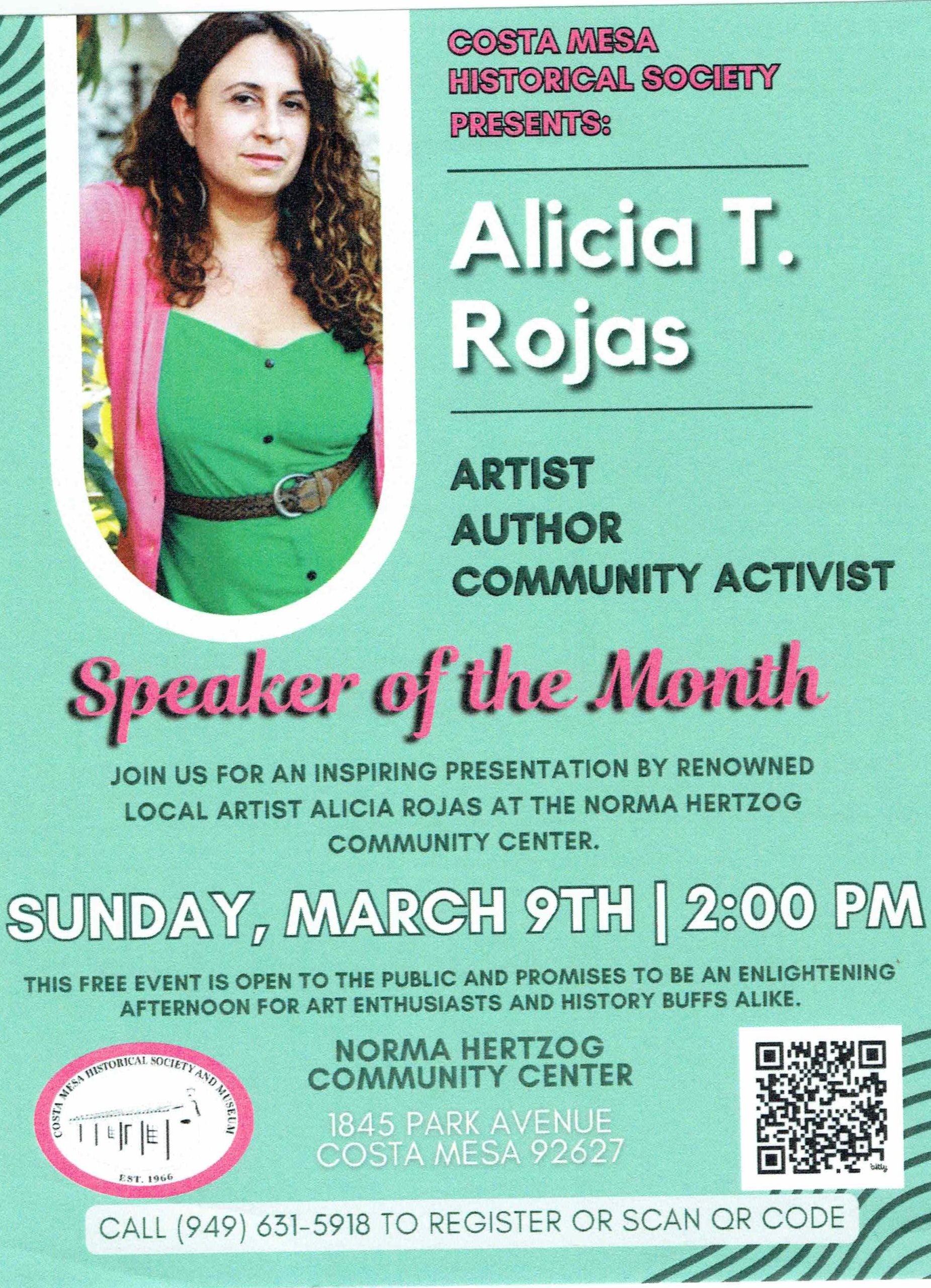 Read more about the article CMHS presents Alicia T. Rojas – Artist, Author, Activist